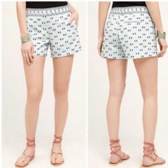 Anthropologie Hei Hei Clip Dot Printed Shorts Black White Festive - Picture 8 of 8